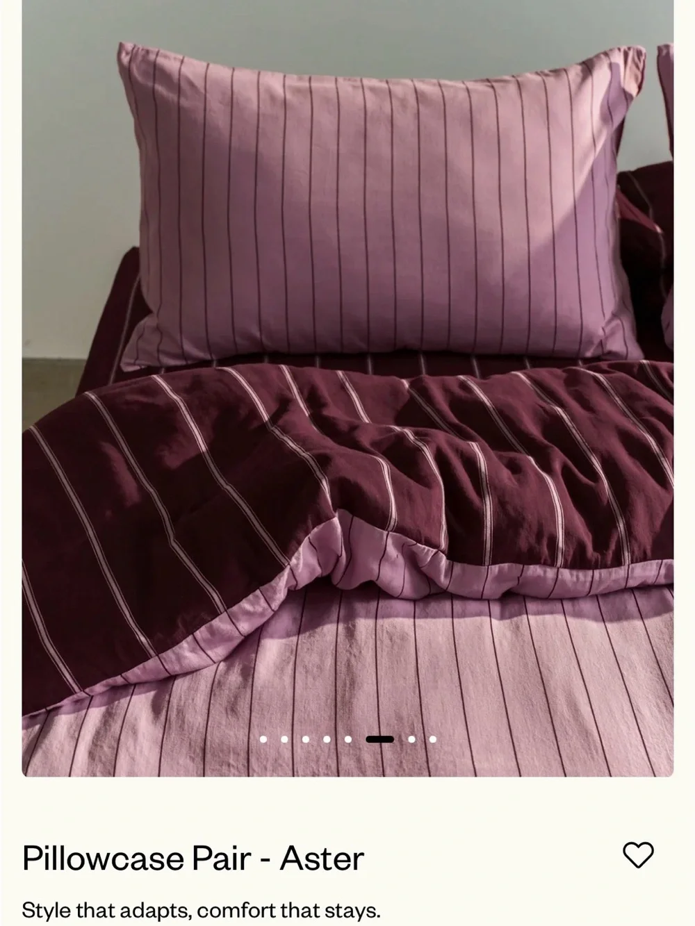 Hommey Aster Pillowcase Pair - Pink Aster Mulberry New in packaging